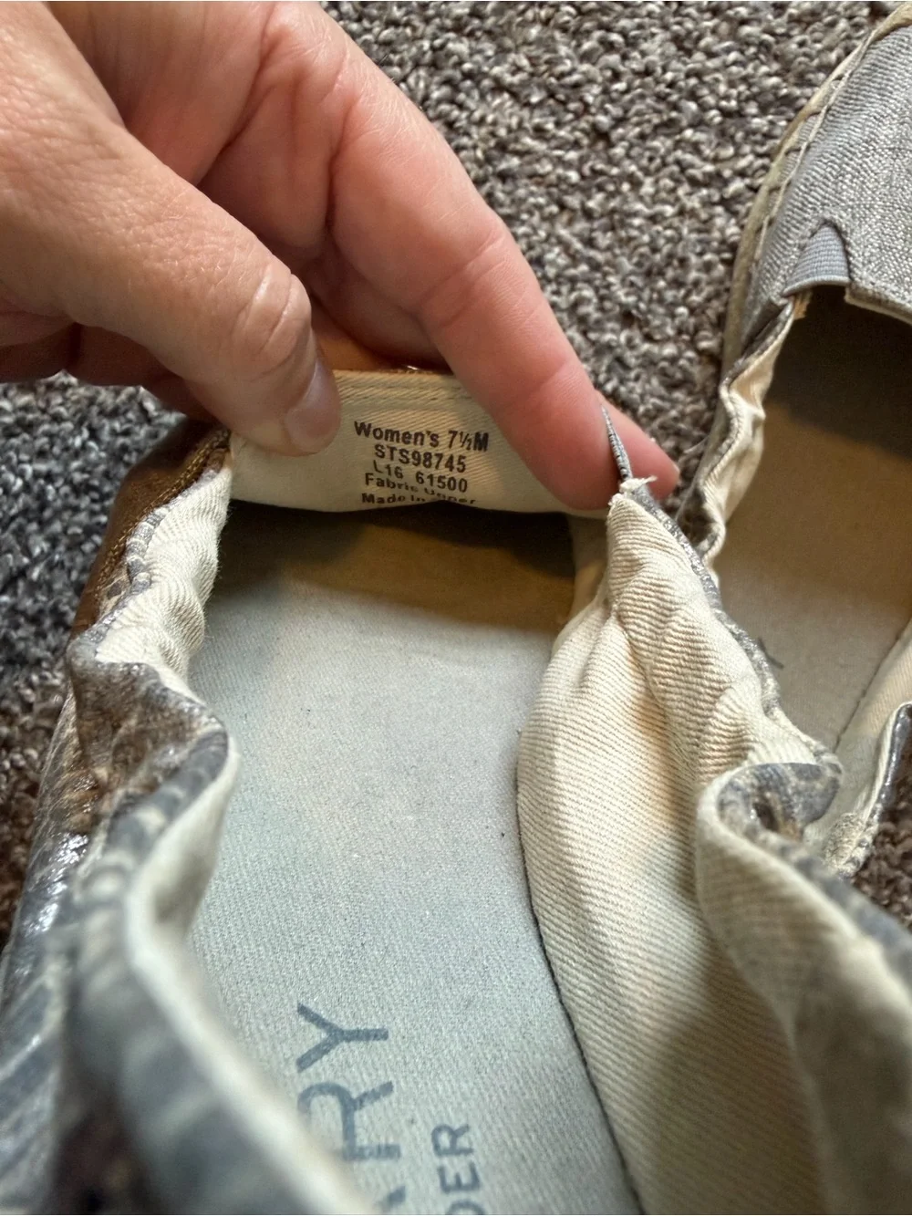 Sperry Women's Gray Canvas Espadrille Slip-Ons with Jute Toe